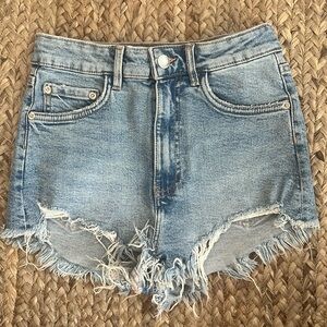 Zara Hi waist cutoff jean shorts zipper fly